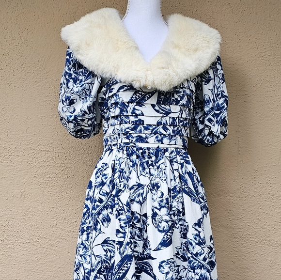 Abercrombie & Fitch Smocked and Tiered Puff Sleeve Midi Dress Size XS - Picture 6 of 6